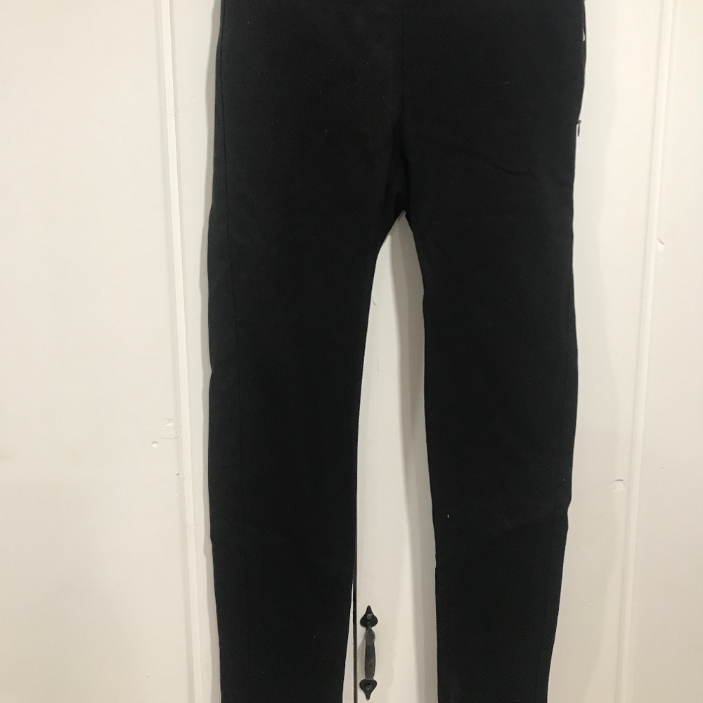 Ecru skinny fit black cotton pant